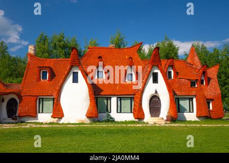 Clay Castle des Tals der Feen im Dorf Porumbacu de Sus in Siebenbürgen, Rumänien, etwa 40km von Sibiu Stockfoto