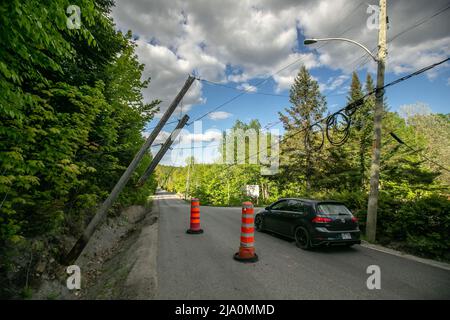 Zerstörung nach dem Sturm zurückgelassen. Stockfoto