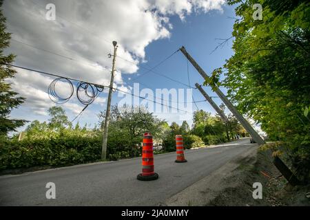 Zerstörung nach dem Sturm zurückgelassen. Stockfoto