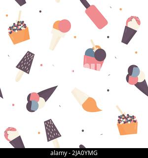 Vektormuster mit verschiedenen Eissorten Stock Vektor