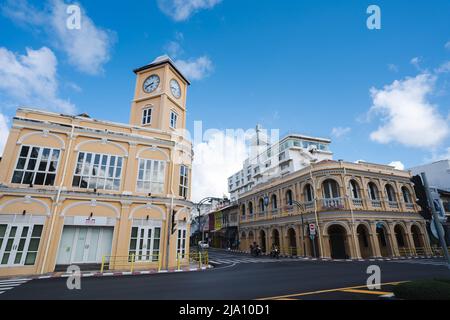 Phuket Altstadt mit Gebäude sino portugiesische Architektur in Phuket Altstadt Phuket, Thailand. Stockfoto