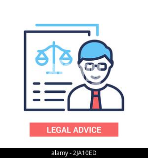 Rechtliche Hinweise - Vektorlinien-Design einzelnes isoliertes Symbol Stock Vektor