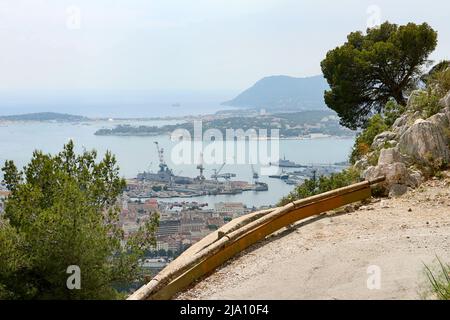 Toulon Bay Area ab Mont Faron Stockfoto