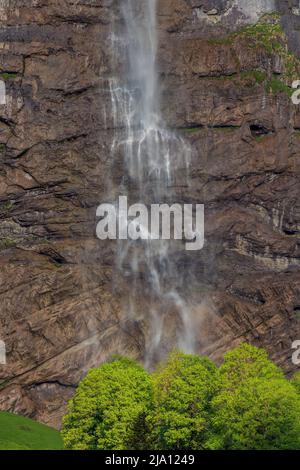 Staubbachfall, Lauterbrunnen, Kanton Bern, Schweiz Stockfoto