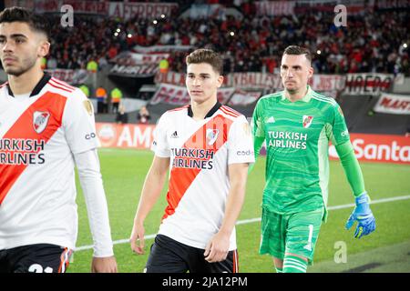 Eines der neuesten Spiele von Julian Alvarez, Fußballspieler aus River Plate, Argentinien. Stockfoto