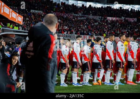 Eines der neuesten Spiele von Julian Alvarez, Fußballspieler aus River Plate, Argentinien. Stockfoto