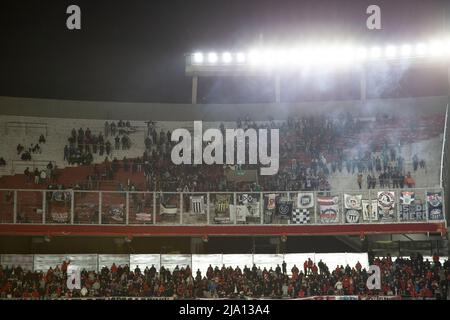 Fotball-Spieler vom River Plate Team Argentina spielen gegen Alianza de Lima, um den Libertadores Cup zu spielen. Stockfoto