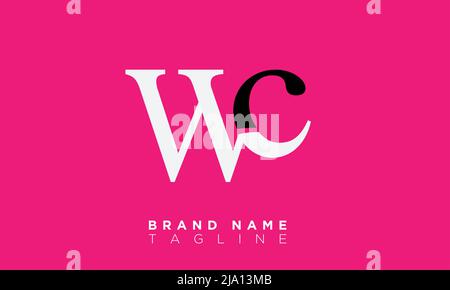 WC Alphabet Buchstaben Initialen Monogramm Logo Stock Vektor