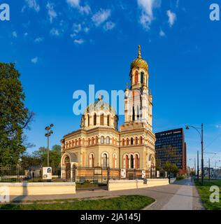 Ein Bild der Alexander-Newski-Kathedrale in Łódź. Stockfoto