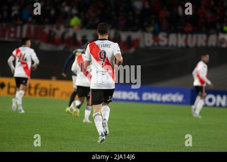 Eines der neuesten Spiele von Julian Alvarez, Fußballspieler aus River Plate, Argentinien. Stockfoto