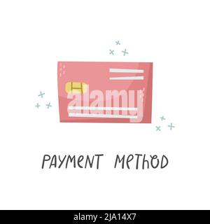 Vektor-Internet-Illustration. Bankkarte. Auswählen einer Zahlungsmethode. Stock Vektor