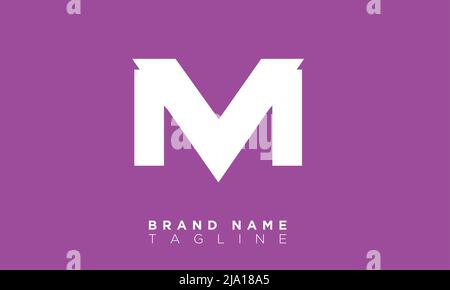 MV Alphabet Buchstaben Initialen Monogramm Logo Stock Vektor