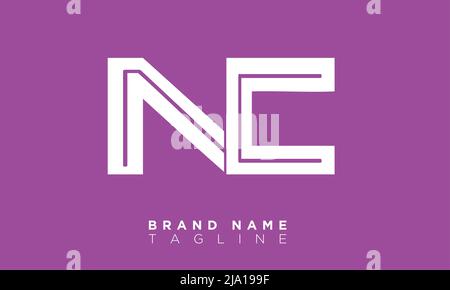 NC Alphabet Buchstaben Initialen Monogramm Logo Stock Vektor