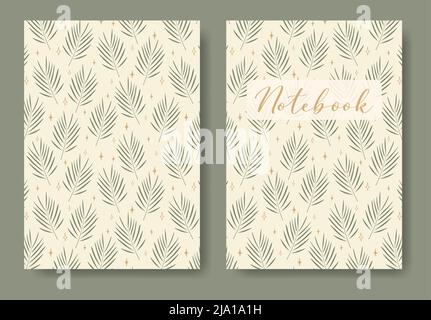 Cover-Design mit Palmblättern und Sternen Stock Vektor