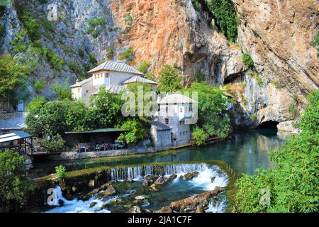 Die Blagaj Tekija oder Tekke Monastry, Bosnien und Herzegowina Stockfoto