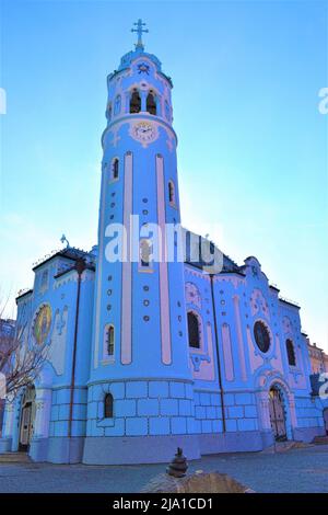 Die Blaue Kirche in Bratislava. Stockfoto