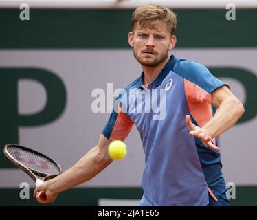 Der Belgier David Goffin im Einsatz bei einem Tennisspiel zwischen dem Belgier Goffin (ATP 48) und dem Amerikaner Tiafoe (ATP 27) in der zweiten Runde der Stockfoto