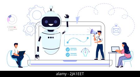Workflow-Automatisierung Personalorganisation und -Management Geschäftswachstum Wege abstraktes Konzept Vektor-Illustration Projektleitung Wasserfall und ein Stock Vektor