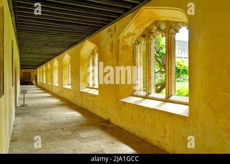 OXFORD CITY ENGLAND MAGDALEN COLLEGE INNENRAUM DER KLÖSTER, DIE ZUM SOMMER GEMEINSCHAFTSRAUM Stockfoto