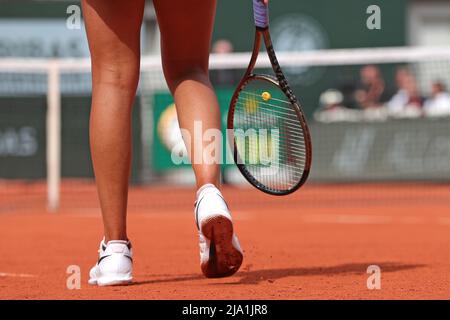 Paris, Frankreich: 26.. Mai 2022; Roland Garros, Paris, Frankreich: French Open Tennisturnier: Madison Keys (USA) trägt Nike für ihr Spiel gegen Caroline Garcia (FRA) Stockfoto