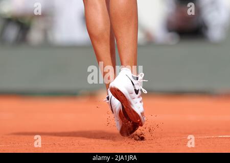 Paris, Frankreich: 26.. Mai 2022; Roland Garros, Paris, Frankreich: French Open Tennisturnier: Madison Keys (USA) trägt Nike in ihrem Spiel gegen Caroline Garcia (FRA) Stockfoto