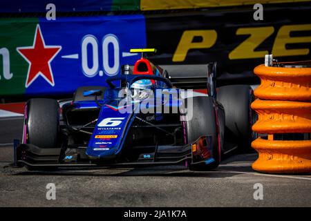 06 SARGEANT Logan (usa), Carlin, Dallara F2, Aktion während des 5.. Rennens der FIA Formel-2-Meisterschaft 2022 auf dem Circuit de Monaco, vom 27. Bis 29. Mai 2022 in Monte-Carlo, Monaco - Foto Julien Delfosse / DPPI Stockfoto
