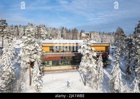 Winterlandschaft im Nuuksio Nationalpark in Finnland Stockfoto