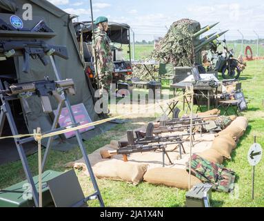 Norwich, Norfolk, Großbritannien – Mai 22 2022. Armee- und Militärausrüstung auf einer öffentlichen Show Stockfoto