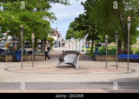 26/05/2022 Sheerness On Sea. Isle Sheppey UK Sheerness on Sea ist eine Küstenstadt an der Kent-Seite der Themse-Mündung. Eine Skulptur der Kunst Stockfoto