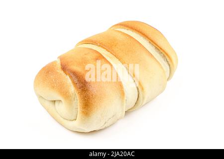Ganzes süßes Gebäck-Brötchen isoliert auf weißem Hintergrund Stockfoto