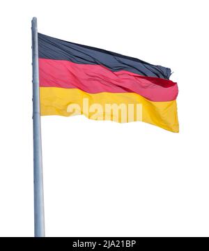 Isolierte deutsche Flagge auf Einem Pole Stockfoto