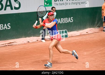 Ajla Tomljanovic aus Australien während der French Open (Roland-Garros) 2022, Grand Slam Tennisturnier am 25. Mai 2022 im Roland-Garros-Stadion in Paris, Frankreich - Foto: Victor Joly/DPPI/LiveMedia Stockfoto