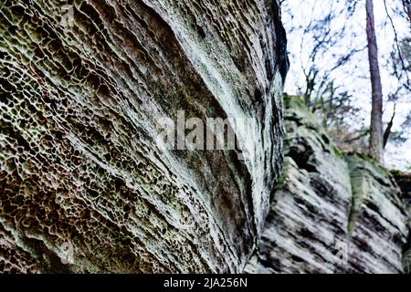 Bizarre Felslandschaft, Mullerthal oder Mullerthal, Little Luxembourg Schweiz, Deutsch-Luxemburg Naturpark, Großherzogtum Luxemburg Stockfoto