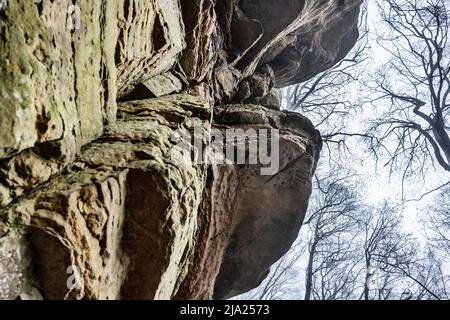 Bizarre Felslandschaft, Mullerthal oder Mullerthal, Little Luxembourg Schweiz, Deutsch-Luxemburg Naturpark, Großherzogtum Luxemburg Stockfoto