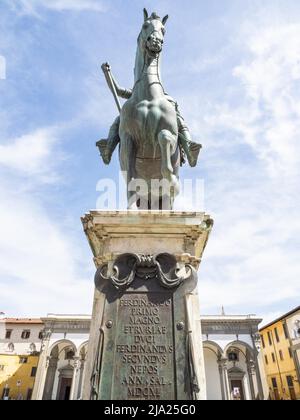 Reiterstatue von Ferdinando I, Piazza della Santissima Annunziata, Florenz, Toskana Stockfoto