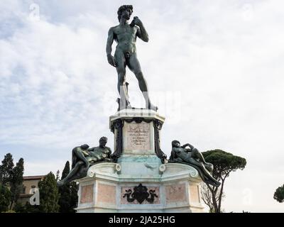 Statue von David auf dem Piazzale Michelangelo, Florenz, Toskana, Italien Stockfoto