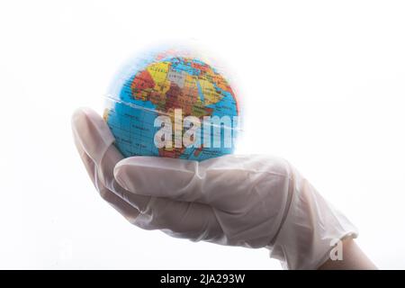 Umweltschutz, retten Planeten, Frieden, Krankheit und Virus zu schützen Konzept Stockfoto