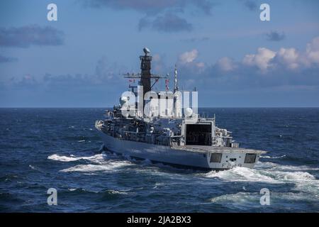 Sternansicht der Royal Navy Fregatte HMS Lancaster auf dem Clyde gebaut wurde sie in Dienst im Jahr 1992 Stockfoto