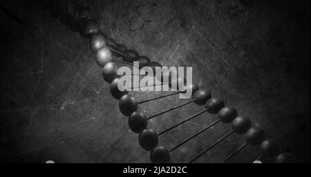 Abbildung des Makros der grauen 3D dna-Strangspinnerei Stockfoto