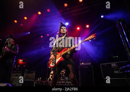 London, England, 26.. Mai 2022, Carl Barât, Gary Powell, Anthony Rossomando & Jamie Reynolds gehen auf die Bühne, um 16 Jahre seit dem Originalalbum Nigel R Glasgow/Alamy Live News zu chamotieren Stockfoto