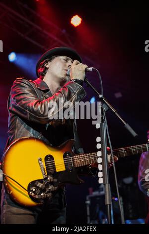 London, England, 26.. Mai 2022, Carl Barât, Gary Powell, Anthony Rossomando & Jamie Reynolds gehen auf die Bühne, um 16 Jahre seit dem Originalalbum Nigel R Glasgow/Alamy Live News zu chamotieren Stockfoto