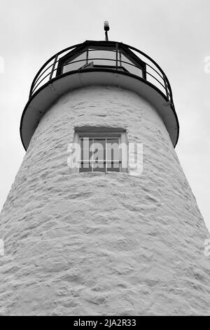 Concord Point Lighthouse ist der zweitälteste Leuchtturm in Maryland und das Symbol von Havre de Grace. Erbaut 1827, stillgelegt 1975. Stockfoto