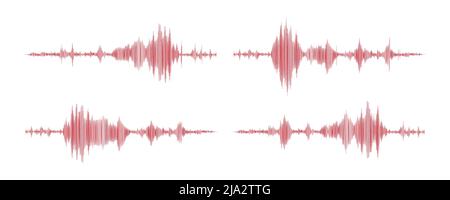 Seismograph-Messung oder Lie-Detektor-Grafik. Seismische Messungen mit Datensatz. Vektorgrafik isoliert auf weißem Hintergrund Stock Vektor