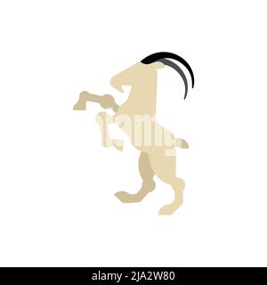 Wappentier der Ziege. Fantastic Beast. Monster für Wappen. Heraldrisches Designelement. Stock Vektor