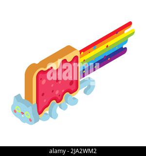 Regenbogen Katze Sandwich isoliert. PET Vector Illustration Stock Vektor