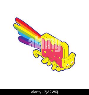 Regenbogen Katze Sandwich isoliert. PET Vector Illustration Stock Vektor