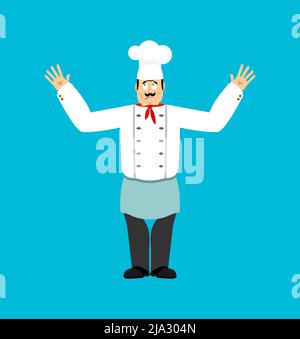 Der Koch war verwirrt. Kochen verwirrt. kitchener Vektor-Illustration Stock Vektor