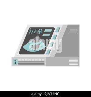 Ultraschallgerät von Schwangeren. Untersuchung des Geburtsgeborenen-Kindes. Stock Vektor