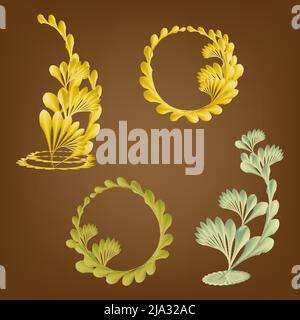 Sommer Festival botanischen Blumen natürliche verzierter Kranz abstrakt Hintergrund Kunst Grafik Design Dekoration Poster Zeichen Symbol Vektor Illustration Stock Vektor