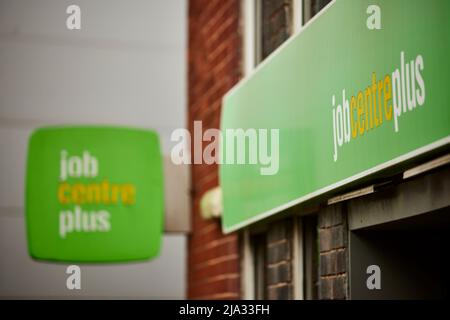 Newcastle-under-Lyme in Staffordshire, Job Center Plus Zeichen Stockfoto